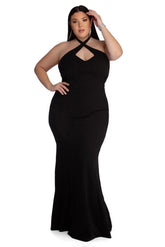 Plus Joselyn Formal Halter Dresses